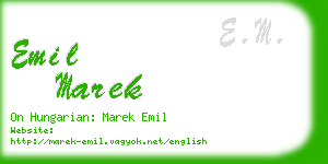 emil marek business card